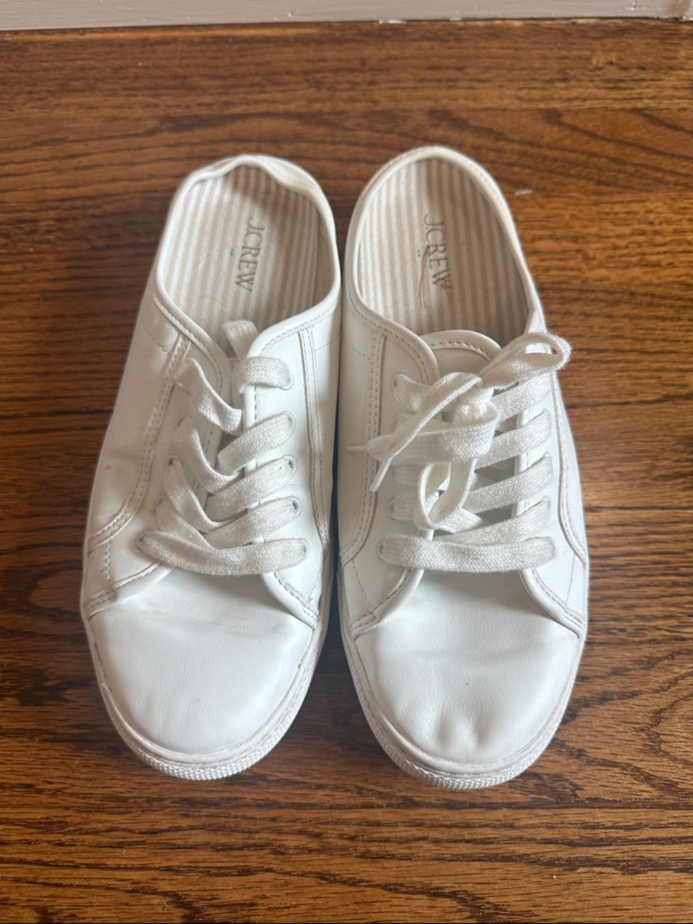 JCREW White Leather Slip on Sneaker
